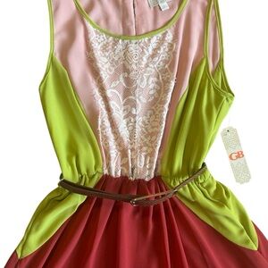 GB Sleeveless Dress with Lace Detail